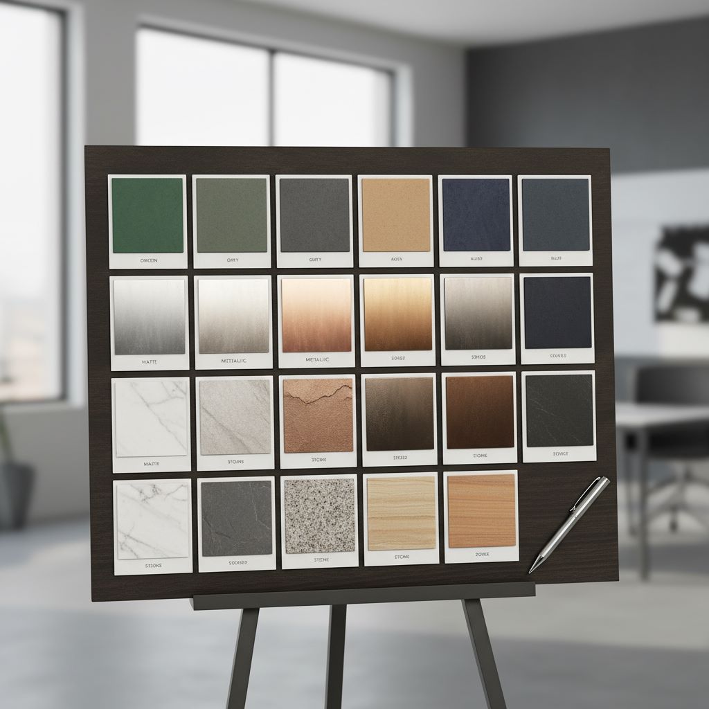 نمونههای مختلف رنگ و بافت پنلهای ACP - Various ACP colors and textures samples