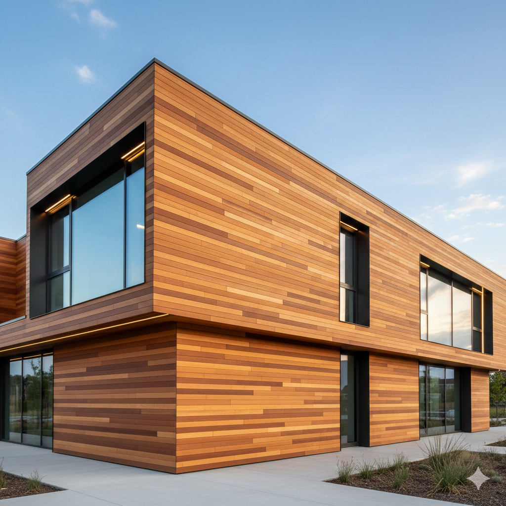 thermally-modified-wood-facade- نمای چوبی ترموود با رنگ