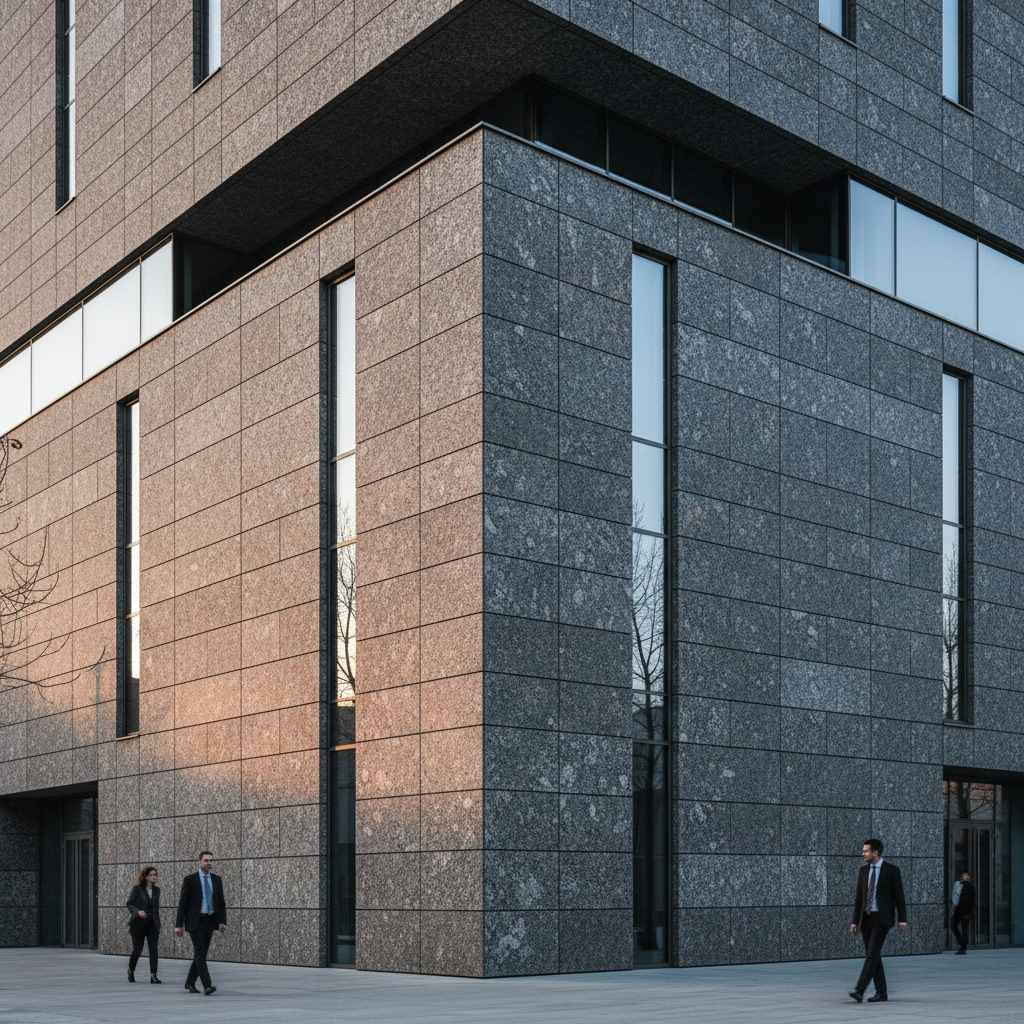 [تصویر: نمای ساختمان با گرانیت - Granite facade building]