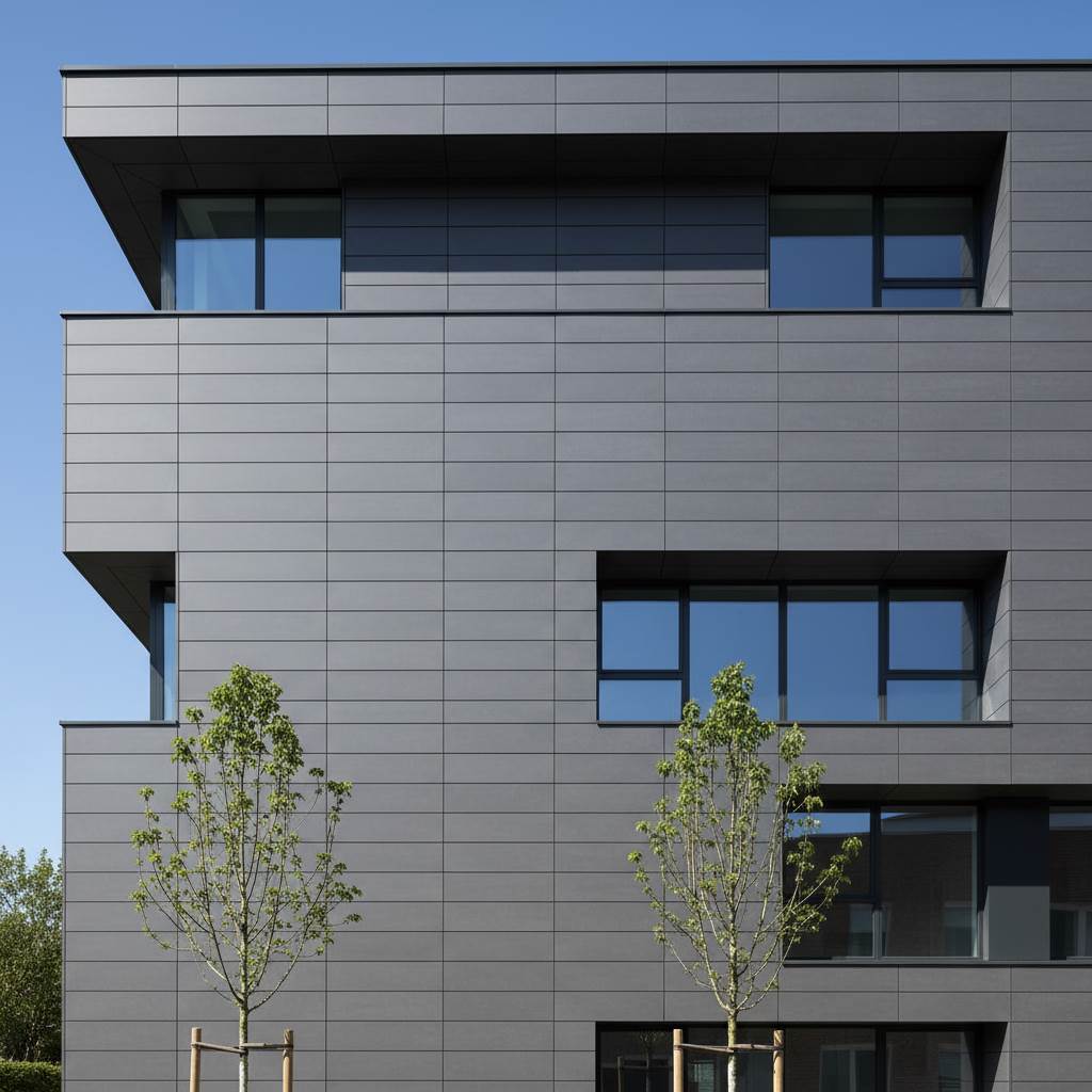 [تصویر: نمای مدرن با سرامیک پورسلانی بزرگ - Modern large porcelain facade]