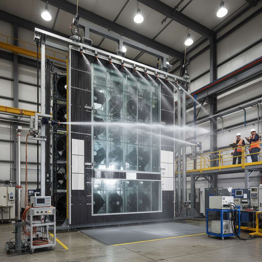 facade-performance-testing - آزمون نمونه نما در آزمایشگاه